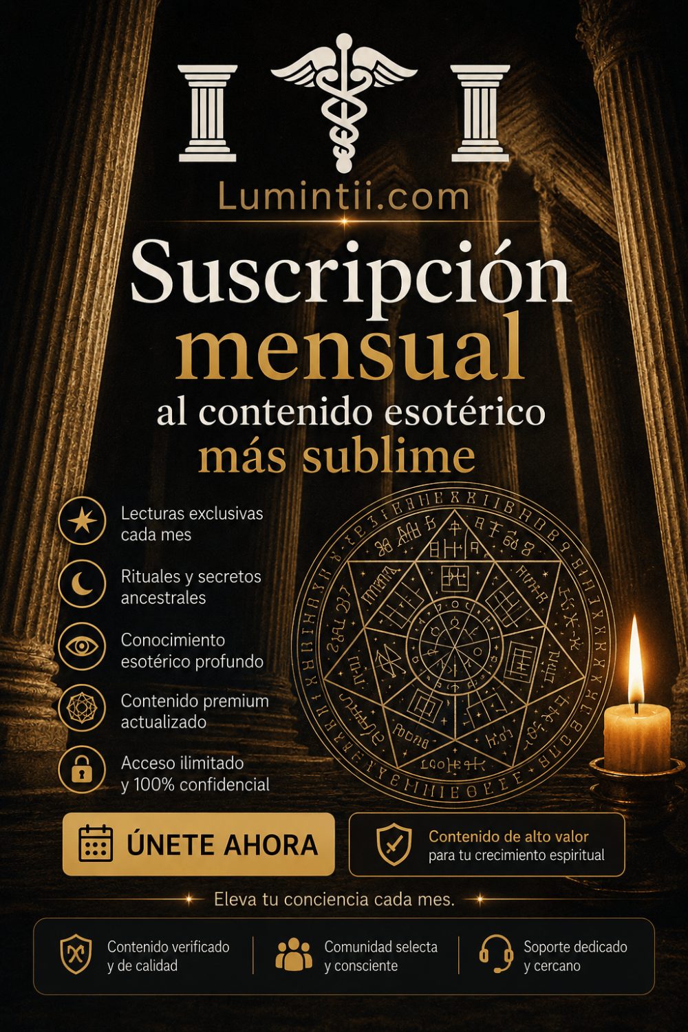 Acompañamiento Prémium, suscripción mensual al contenido esotérico de Luminitii.com